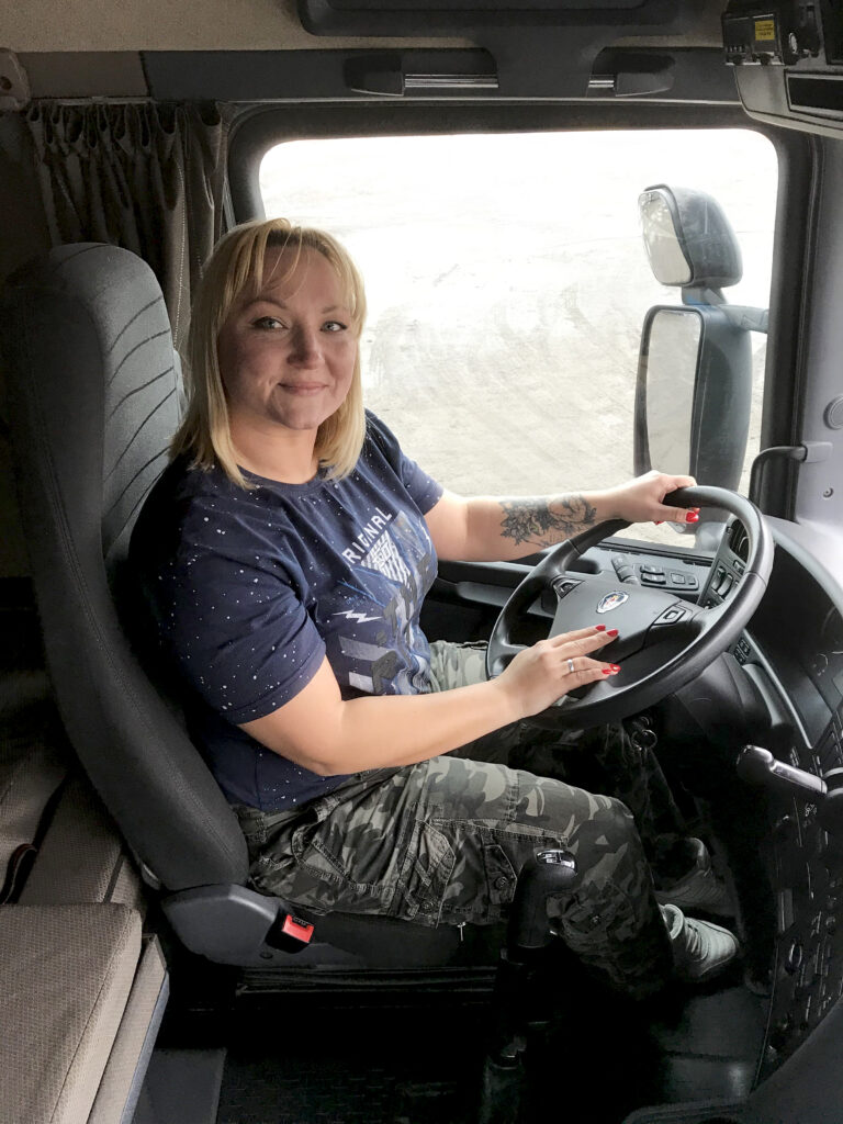Olga Zaitseva driving truck
